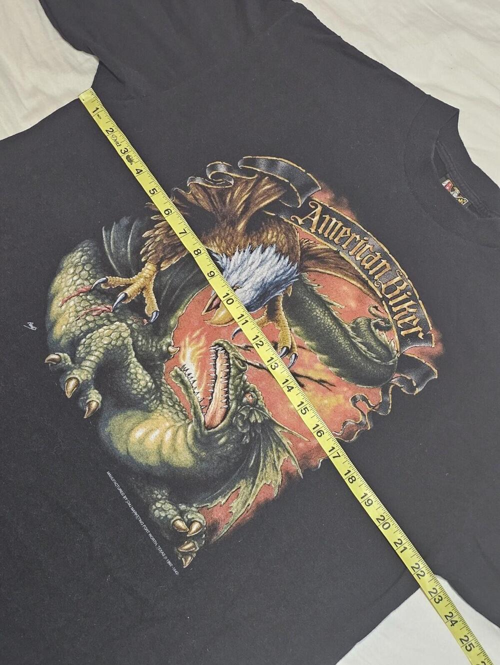 Vintage 3D Emblem T-Shirt Sturgis American Biker 1992 Black Single Stitch USA - Picture 11 of 11